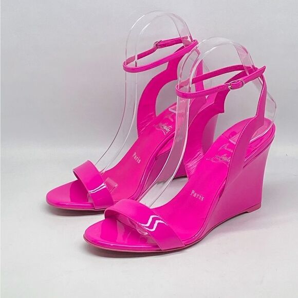 Christian Louboutin Zeppa Chick 85mm Patent Leather Wedges size 37 - Picture 7 of 16